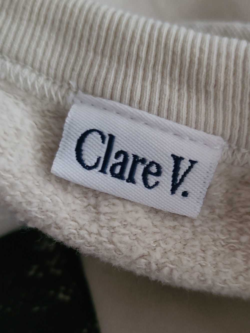 Clare V Cream Graphic 'OUI' Crewneck Sweatshirt Size XS - Picture 5 of 6